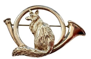 lot 38R image: Hand and Hammer Sterling Silver Fox Horn Brooch