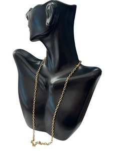 lot 69H image: 14k Gold Textured Link Necklace, 20 Inch