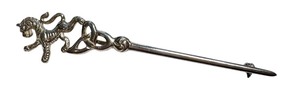 lot 91R image: Sterling Silver Lion Celtic Knot Stick Pin, 3.5 Inch
