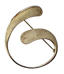 lot 93R image: Sterling Silver Modernist Brooch Pin 2 Inch TM-19 925