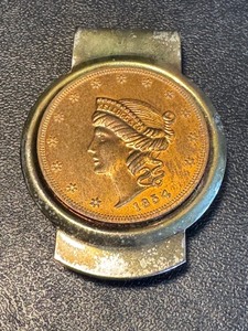 lot 108J image: Vintage 1854 Liberty Head Coin Money Clip