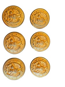lot 149B image: Set of 6 Vintage Superior Quality Military Eagle Brass Buttons