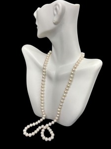 lot 166 image: 22-Inch Cultured Pearl Necklace with 14K Gold Clasp