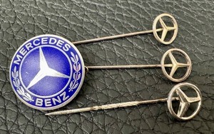 lot 170 image: Vintage Mercedes-Benz Pin and Set of 3 Logo Stickpins