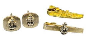 lot 171 image: Gemso USN Cufflinks and Tie Bars Set