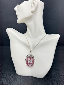 lot 174 image: Sterling Silver Cameo Pendant Necklace with 22 Inch Chain