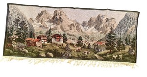 lot 194 image: Vintage German Alpine Landscape Wall Hanging Textile
