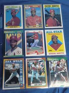 lot 35 image: 9 Ozzie Smith Cards