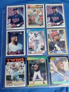 lot 37 image: 9 Kirby Puckett Cards