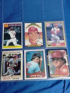 lot 38 image: 6 Pete Rose Cards