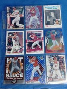 lot 40 image: 9 Mike Trout Cards