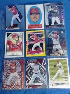 lot 43 image: 9 Mike Trout Cards