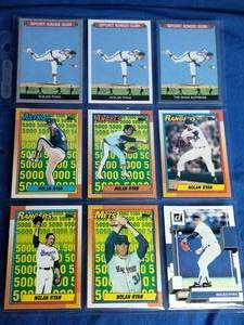 lot 58 image: 9 Nolan Ryan Cards