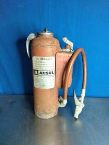 lot 70 image: Vintage Ansul RED LINE Wheeled Dry Chemical Fire Extinguisher