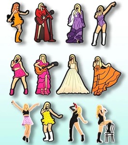 lot 15E image: 12 Taylor Swift Music Character Croc Charms - Brand New