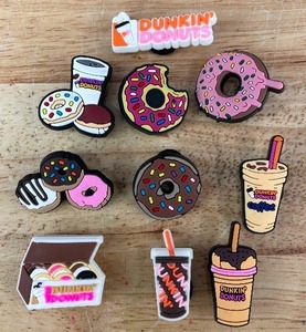 lot 1C image: 10 Dunkin Donuts Character Croc Charms - Brand New