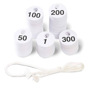 lot 51K image: 2 Plastic Hanging Number Tag Sets 1-300, 600 Total Double Sided Hanger Labels - Brand New