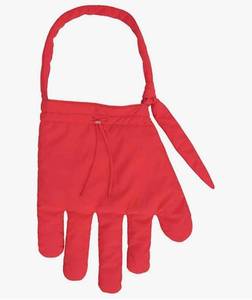 lot 94G image: Unique Red Hand-Shaped Nylon Crossbody Bag, Size Small - Brand New