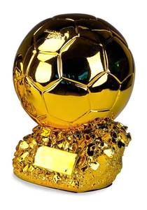 lot 96A image: Soccer Ball Design Gold 5.9 Trophy - Brand New