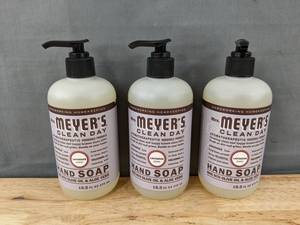 lot 53G image: 3 Mrs. Meyers Clean Day Lavender Hand Soap 12.5 oz - Brand New