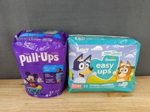 lot 68 image: 17 Huggies Pull-Ups 4T-5T & 22 Pampers Easy Ups 3T4T Training Pants - Brand New