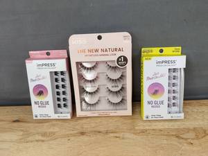 lot 89 image: 3 KISS False Eyelashes Variety Packs - Brand New