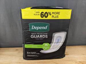 lot 102 image: 84 Depend Fresh Protection Guards for Men - Maximum Capacity - Brand New