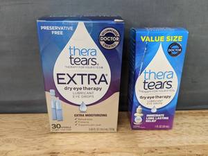 lot 110 image: 30 TheraTears Eye Drop Vials .60oz Each and 1oz Bottle - Brand New