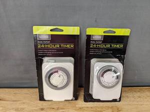 lot 126 image: 2 Living Solutions 24-Hour Dual Outlet Timers - Brand New