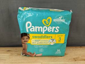lot 143 image: 26 Pampers Swaddlers Diapers Size 3 - Brand New