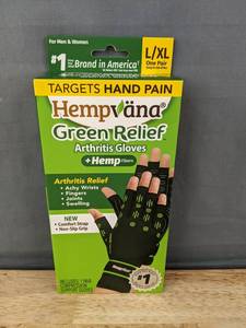 lot 149 image: Hempvana Green Relief Arthritis Gloves Unisex LXL - Brand New