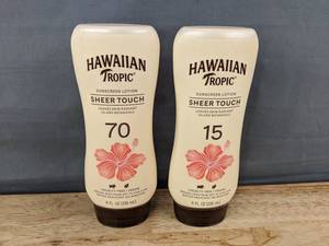 lot 151 image: 2 Hawaiian Tropic Sheer Touch Sunscreen Lotion, 8 oz Each - Brand New