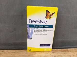lot 153 image: 50 Freestyle Precision Neo Blood Glucose Test Strips - Brand New