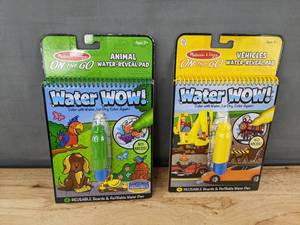 lot 160 image: 2 Melissa & Doug Water WOW On the Go Animal and Vehicle Pads - Brand New