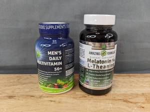 lot 162 image: 60 Capsules Mens Multivitamin 50 & 120 Tablets Amazing Formulas Melatonin Plus L-Theanine Supplements - Brand New