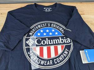 lot 22G image: Columbia Mens Logo T-Shirt, Navy, Large  - Brand New
