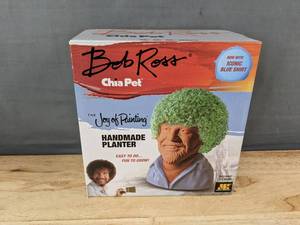 lot 190 image: Bob Ross Chia Pet Handmade Planter - Brand New