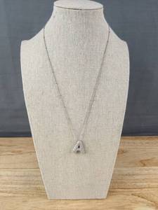 lot 193 image: Reversible A Initial Necklace, Silvery - Brand New