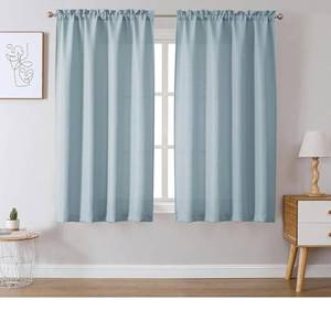lot 207 image: 2 Chyhomenyc Aqua Linen-Textured Curtain Panels, 54 - Brand New