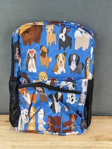 lot 213 image: Dog Print Book Bag Backpack - Brand New