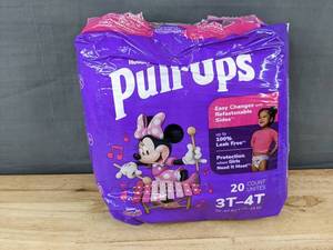 lot 222 image: 20 Huggies Pull-Ups Girls Training Pants 3T-4T Disney Minnie Mouse - Brand New