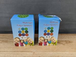 lot 226 image: 18 Math Fact Fidget Spinners, Addition, Subtraction, Multiplication, Division - Brand New