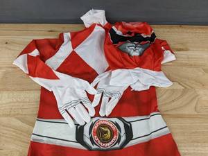 lot 242 image: Morphsuits Red Power Ranger Costume, Kids Small - Brand New