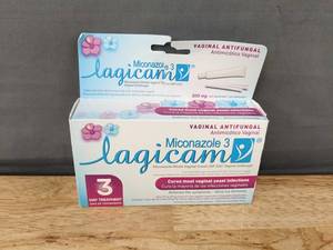 lot 283 image: Lagicam 3 Vaginal Antifungal Miconazole 3 Day Treatment - Brand New