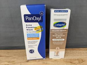 lot 287 image: PanOxyl Acne Wash 5.5 oz & Cetaphil Day Cream SPF 30, 1.7 oz - Brand New