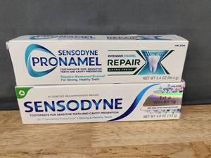 lot 96G image: Sensodyne Pronamel Enamel Repair 3.4 oz and Sensodyne Extra Whitening Toothpaste 4 oz - Brand New