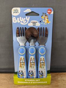 lot 50G image: Bluey Stainless Steel Kids Utensil Set - Brand New