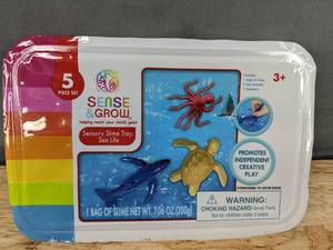 lot 298 image: Sense & Grow Sensory Slime Tray Set - Sea Life - Brand New