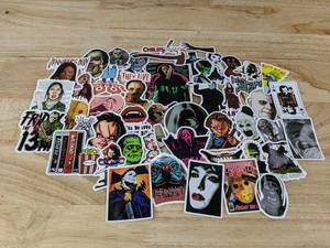 lot 103G image: 50 Brand New Horror Movie Stickers - Friday the 13th, Scream, Etc. - Brand New
