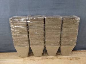 lot 308 image: 120 Biodegradable 3-Inch Square Seed Starter Pots - Brand New